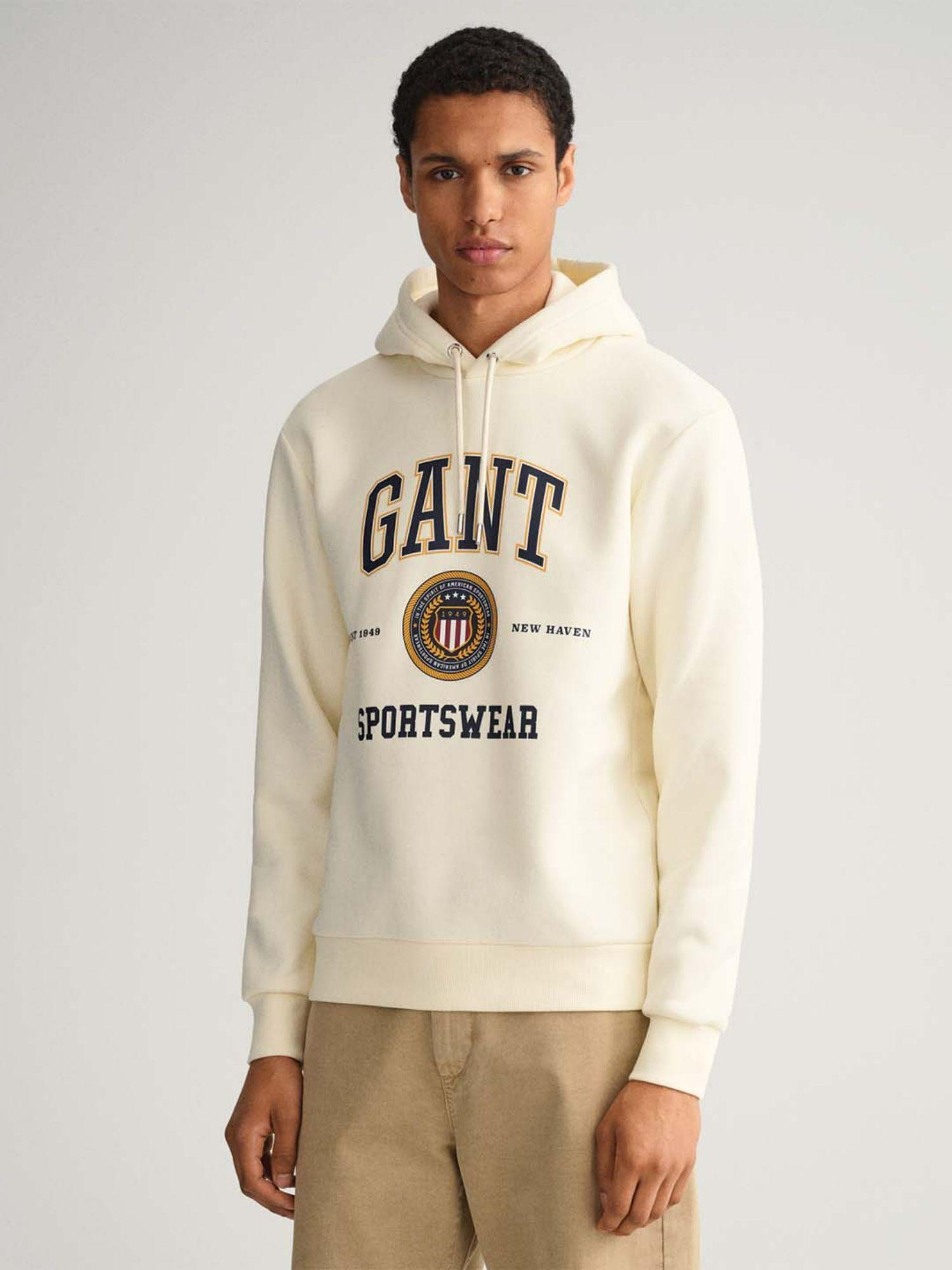 men cream solid regular fit sweatshirt