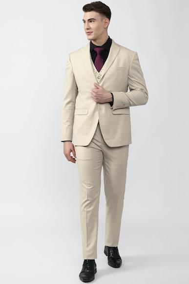 men cream three piece suit