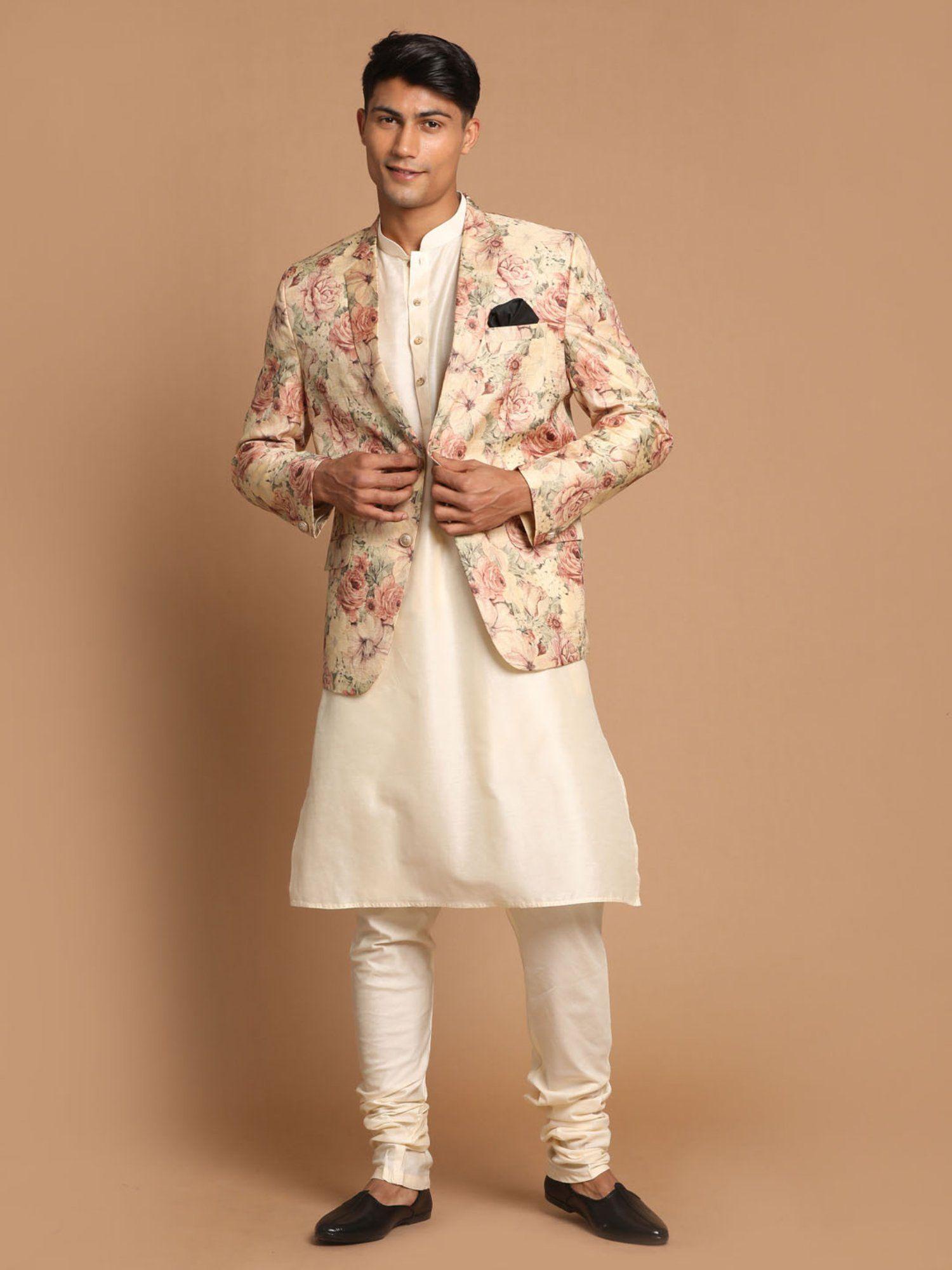 men cream viscose ethnic combo (set of 3)