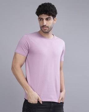 men crew-neck fit t-shirt with short-sleeves