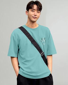 men crew-neck relaxed fit t-shirt with short sleeves