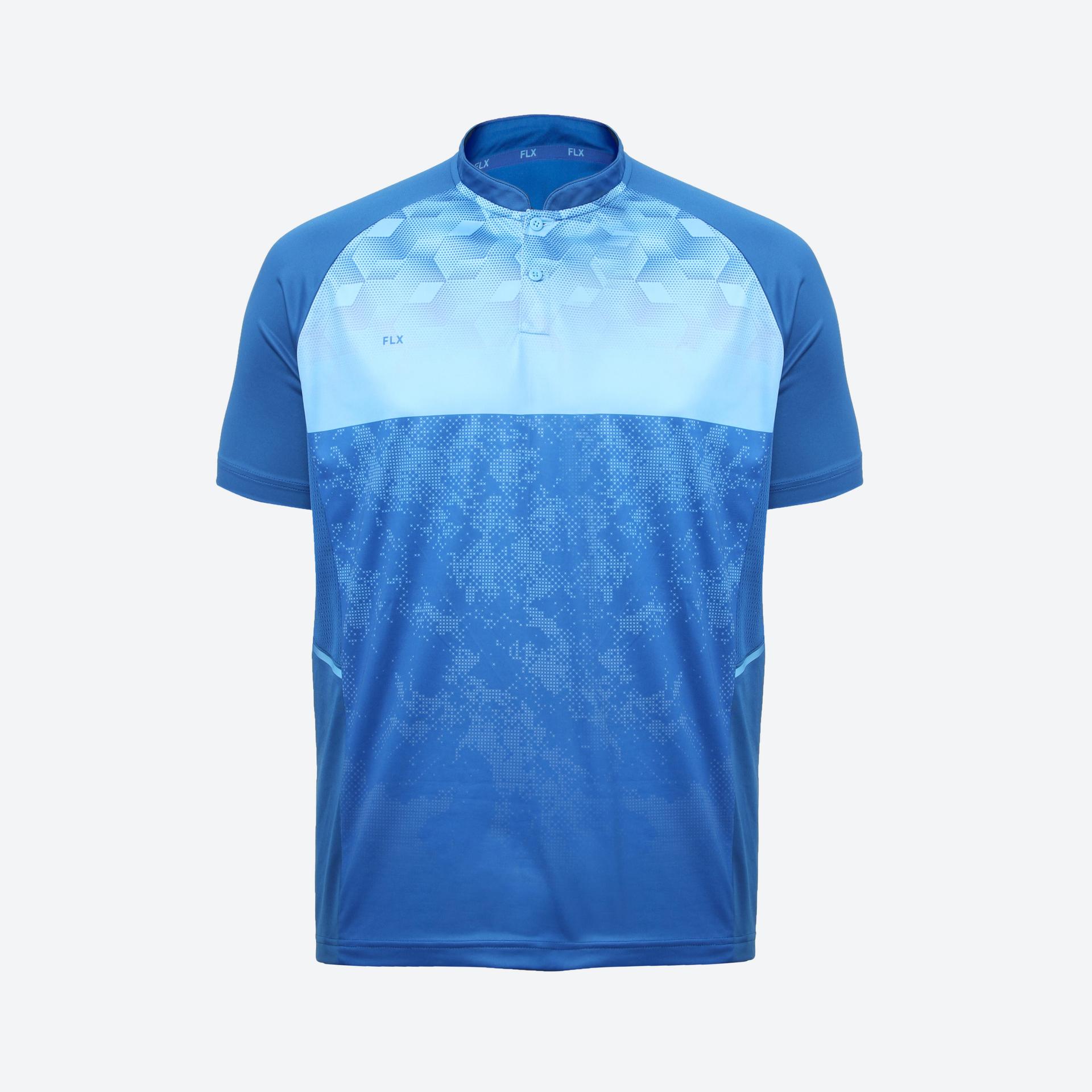 men cricket polo breathable short sleeve cp 500 blue