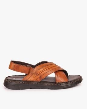 men criss-cross slip-on sandals