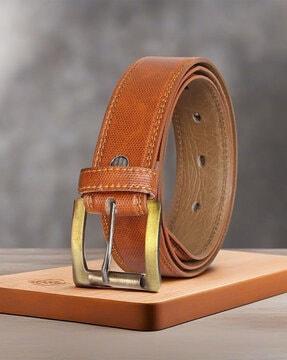 men croc-embossed belt with buckle closure