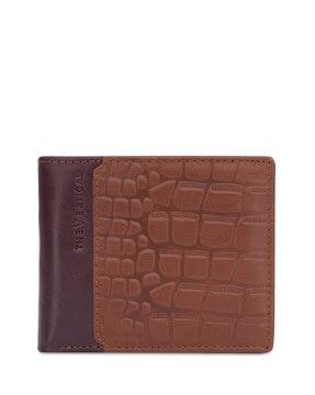 men croc-embossed bi-fold wallet