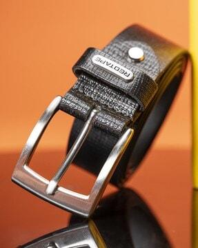 men croc-embossed genuine leather belt