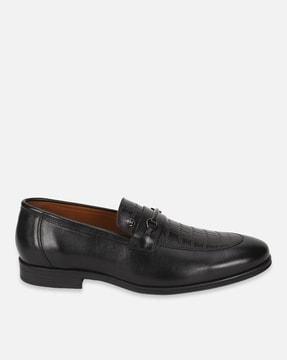 men croc-embossed slip-on shoes