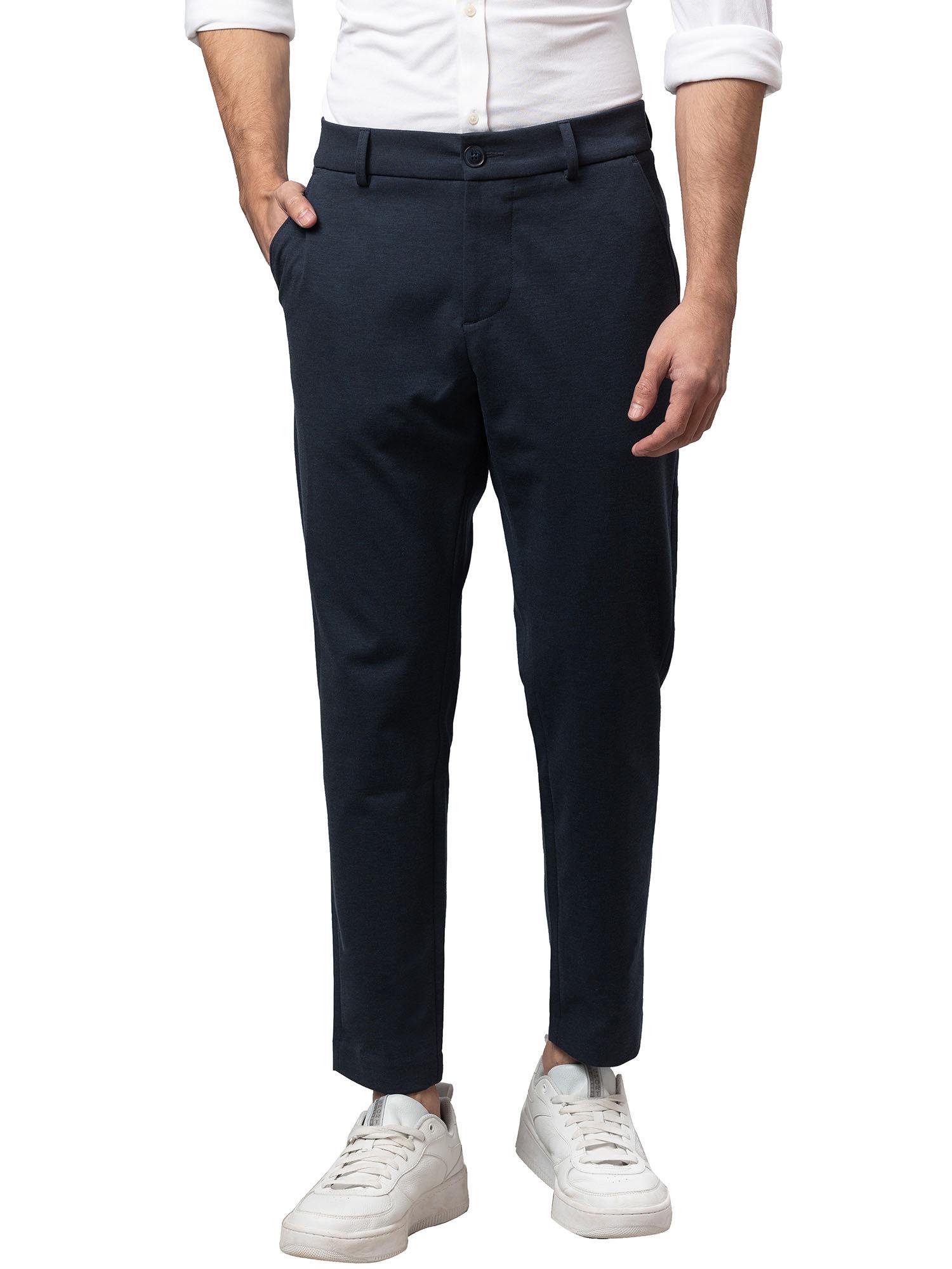 men cropped fit non denim chinos
