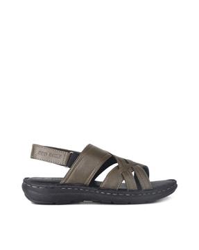 men cross-strap sandals with velcro fastening