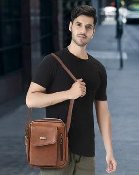 men crossbody sling bag with detachable strap