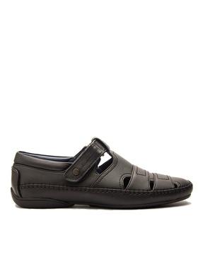 men cut out slip-on sandals