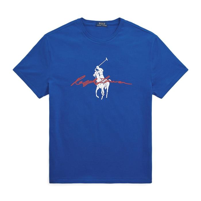 men dark blue classic-fit big pony logo jersey t-shirt