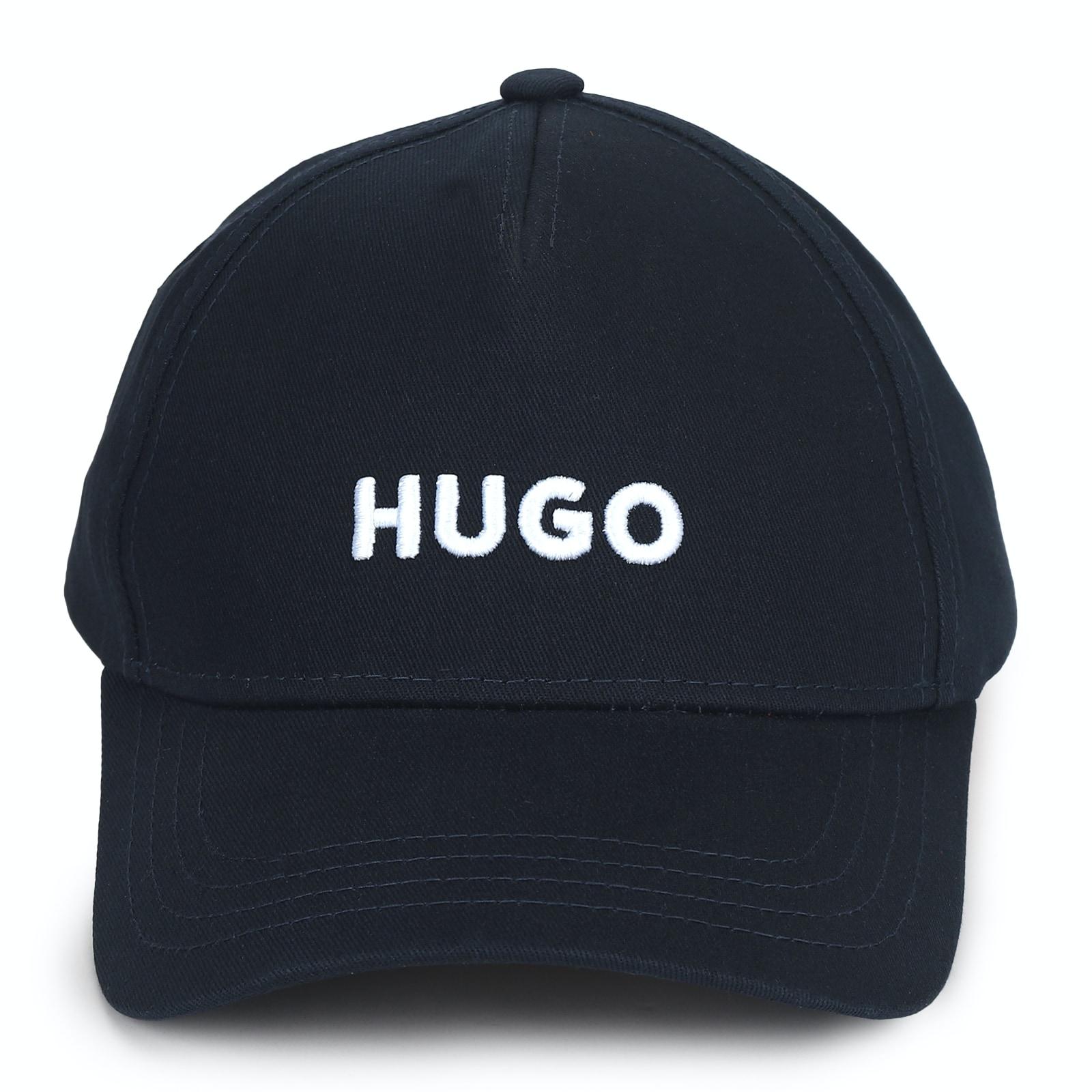 men dark blue hugo branding cap
