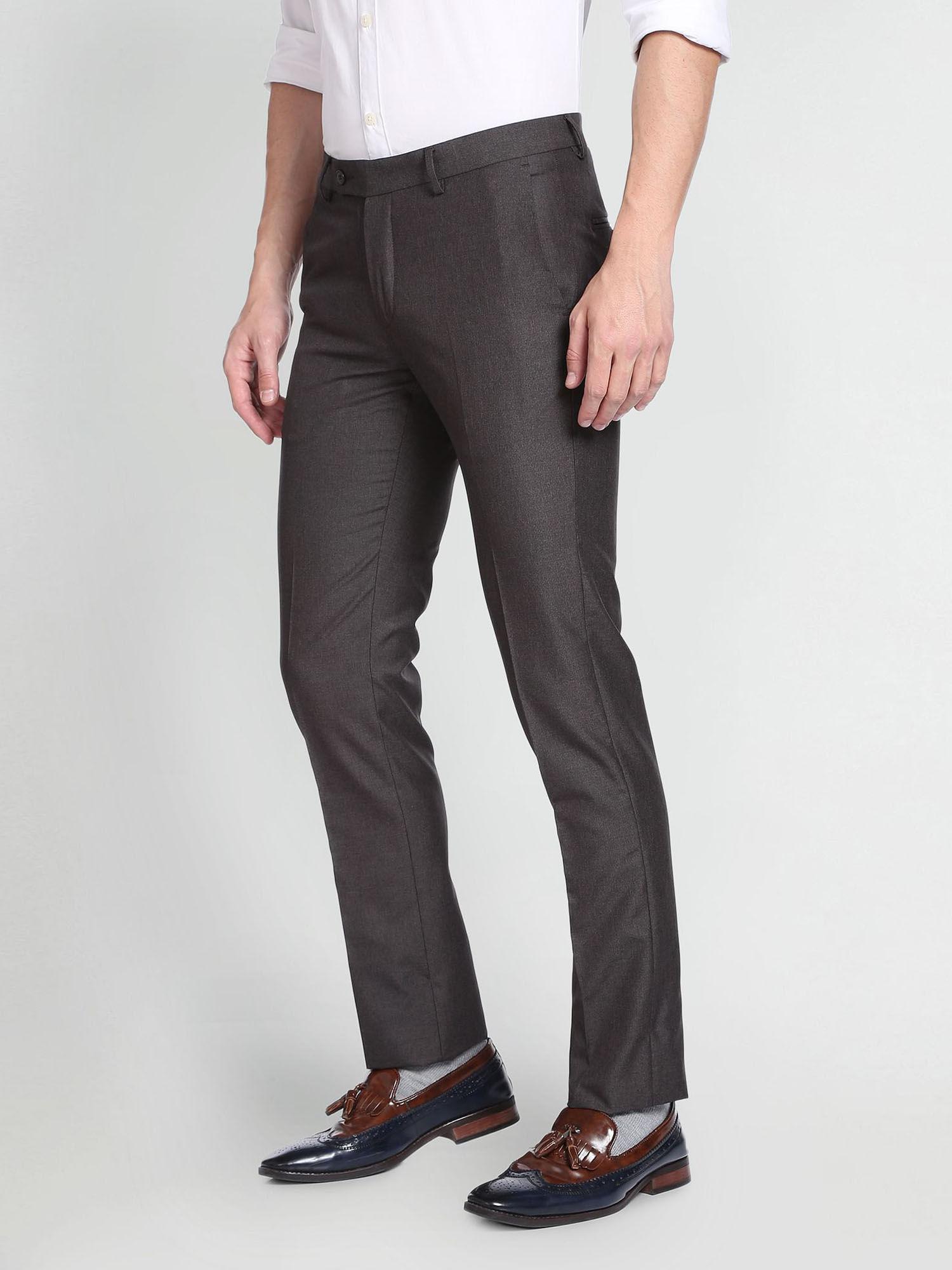 men dark brown hudson tailored fit formal trouser