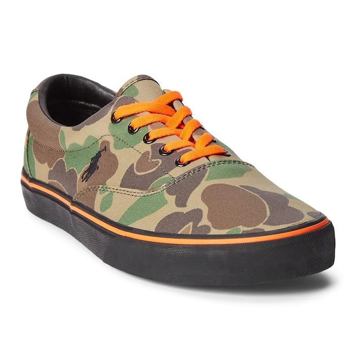 men dark brown keaton camo twill sneaker