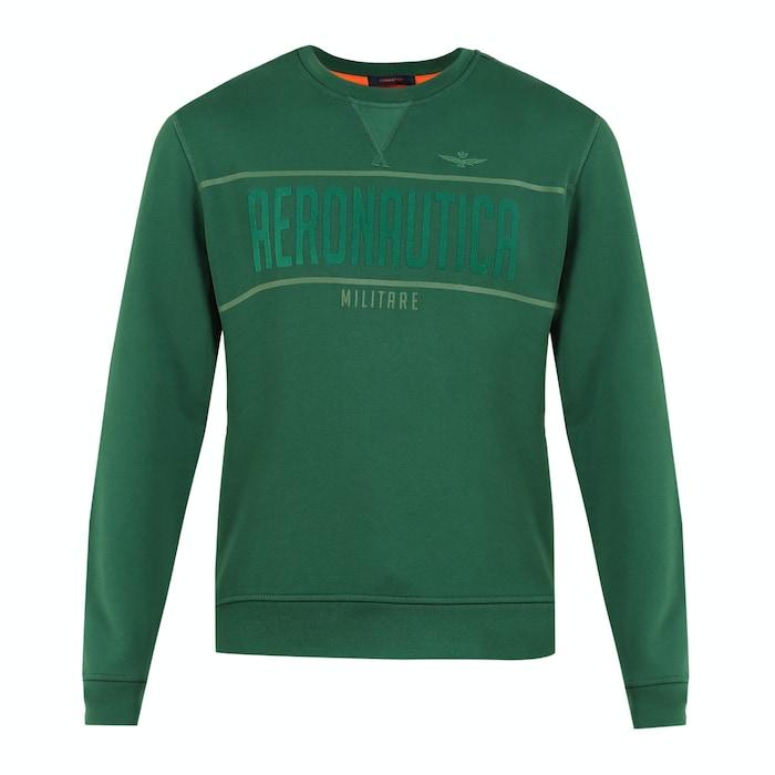 men dark green bold tonal branding sweatshirt