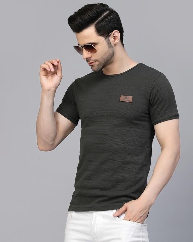men dark green slim fit t-shirt