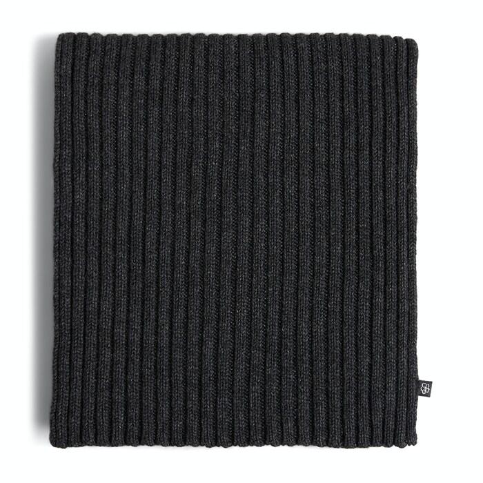 men dark grey cashmere blend ribbed knit scarf