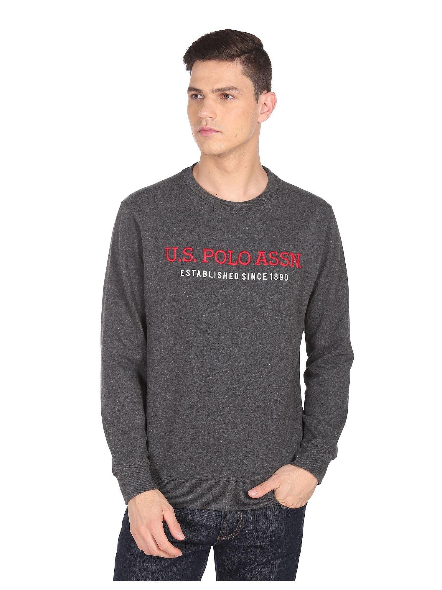 men dark grey heathered sweatshirt