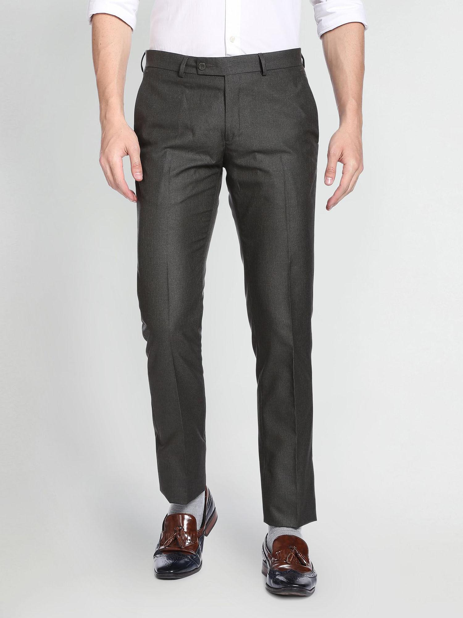 men dark grey hudson tailored fit formal trouser