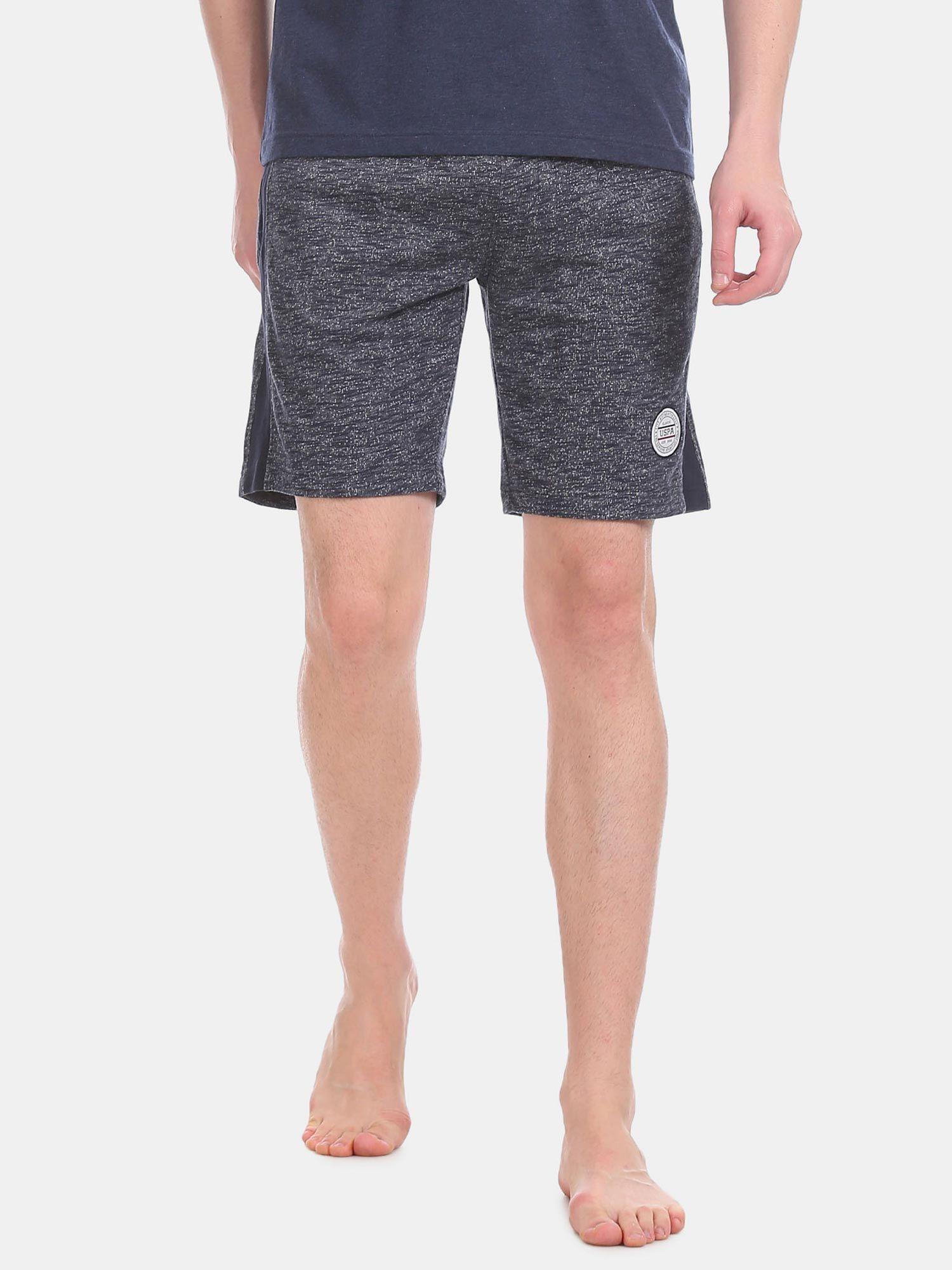 men dark grey i679 comfort fit solid cotton polyester shorts
