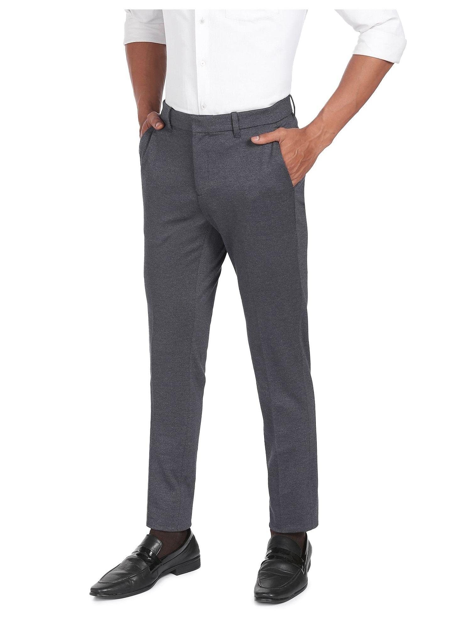 men dark grey jackson super slim fit auto flex formal trouser