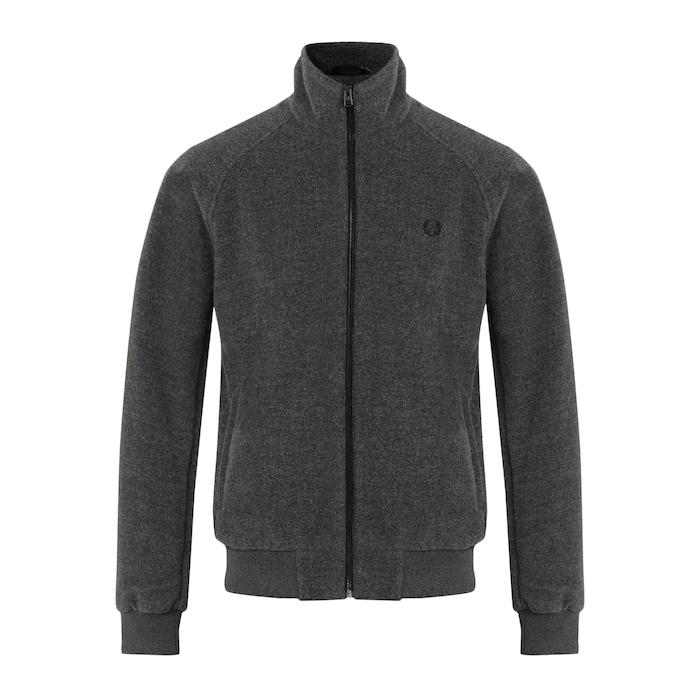 men dark grey zip-through jacket