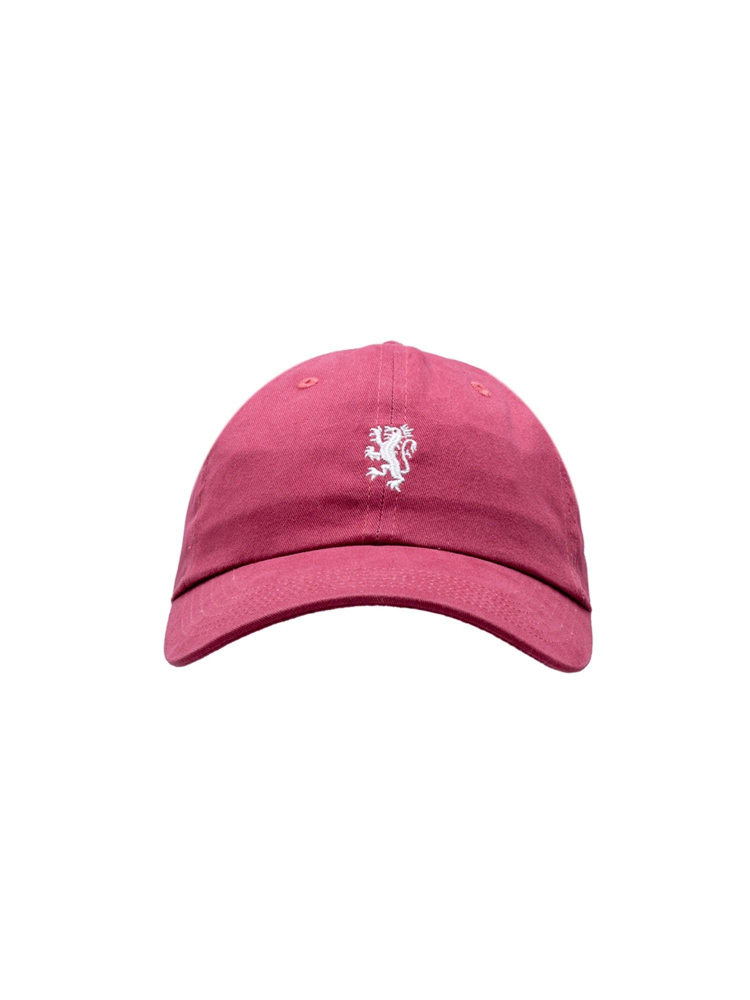 men dark pink free size cap
