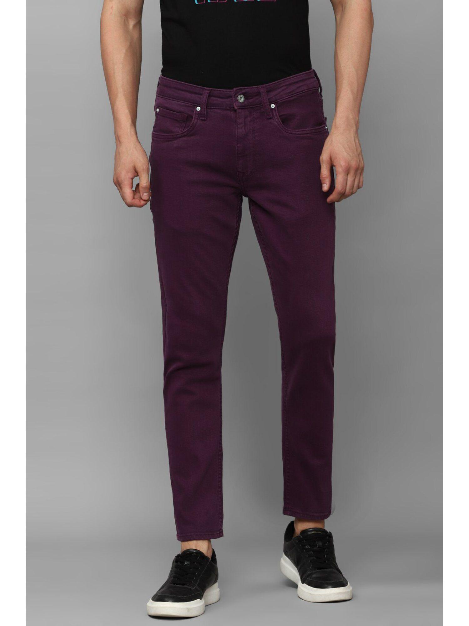 men dark purple smart fit jeans