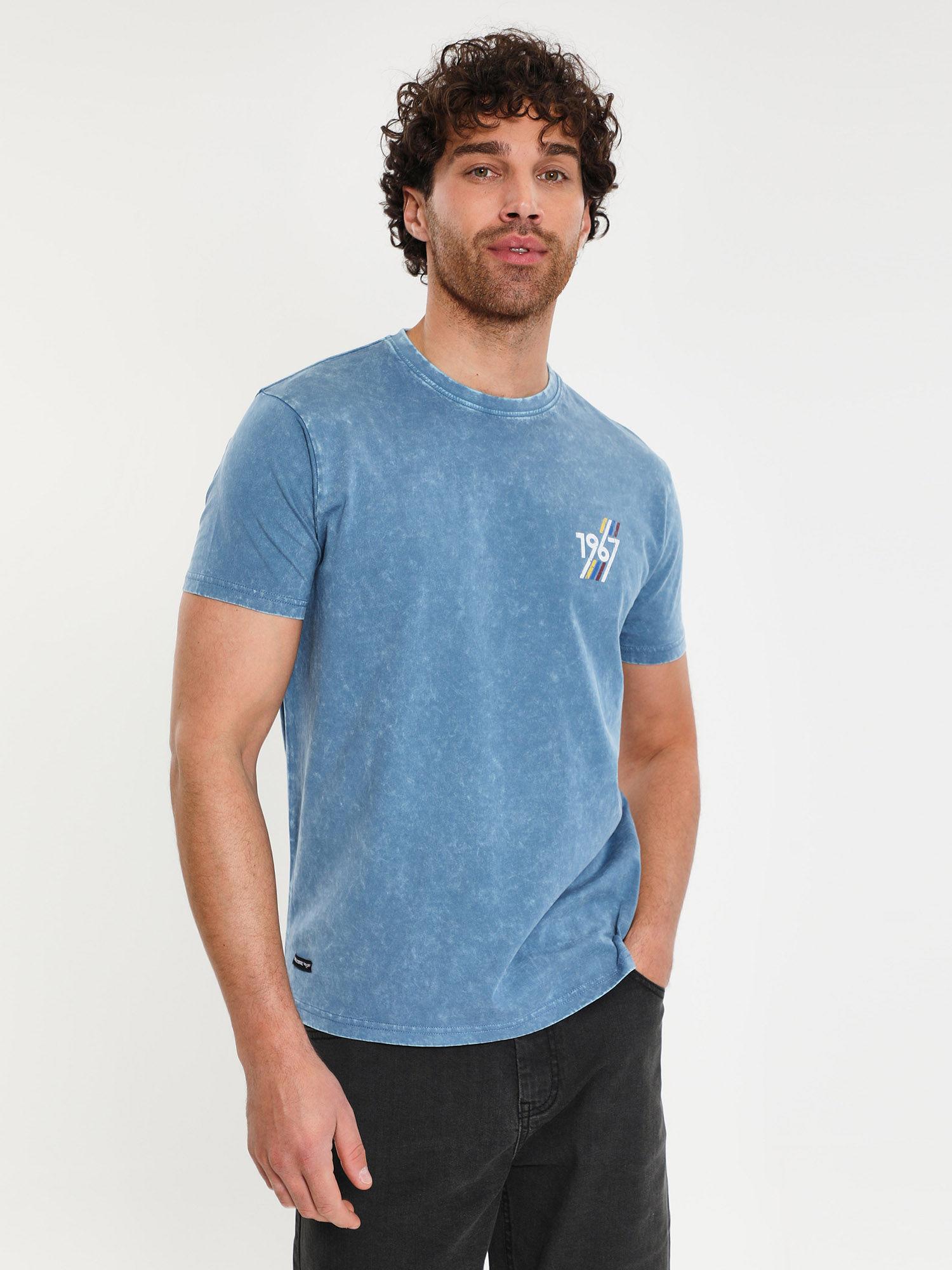 men denim blue 1967 graphic t-shirt
