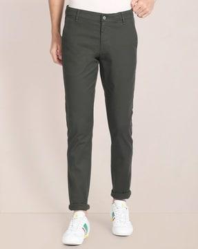 men denver slim fit flat-front chinos