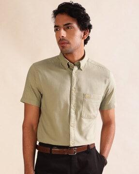 men dobby slim fit classic shirt