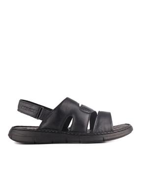 men double-strap  genuine leather sandals