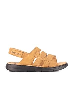 men double-strap  genuine leather sandals