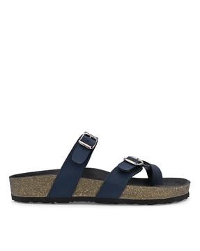 men double-strap flat sandals