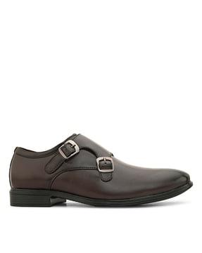 men double-strap monks formal shoes