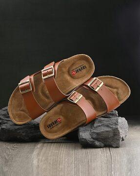 men double-strap sandals with buckle fastening