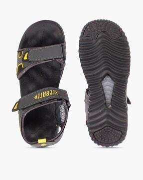 men double strap sandals with velcro closure