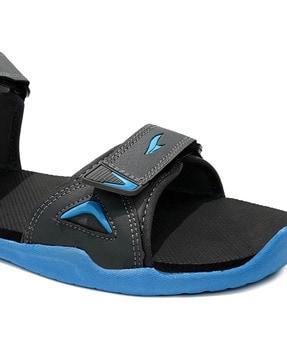 men double strap sandals with velcro fastening