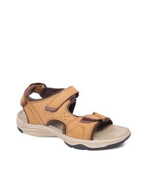 men double strap sandals with velcro fastening