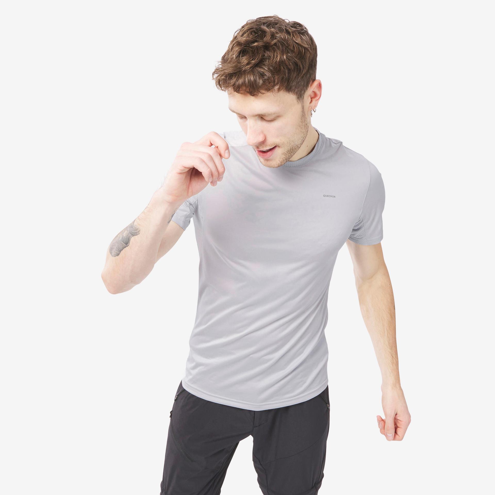 men dry fit activewear t-shirt light grey - mh100