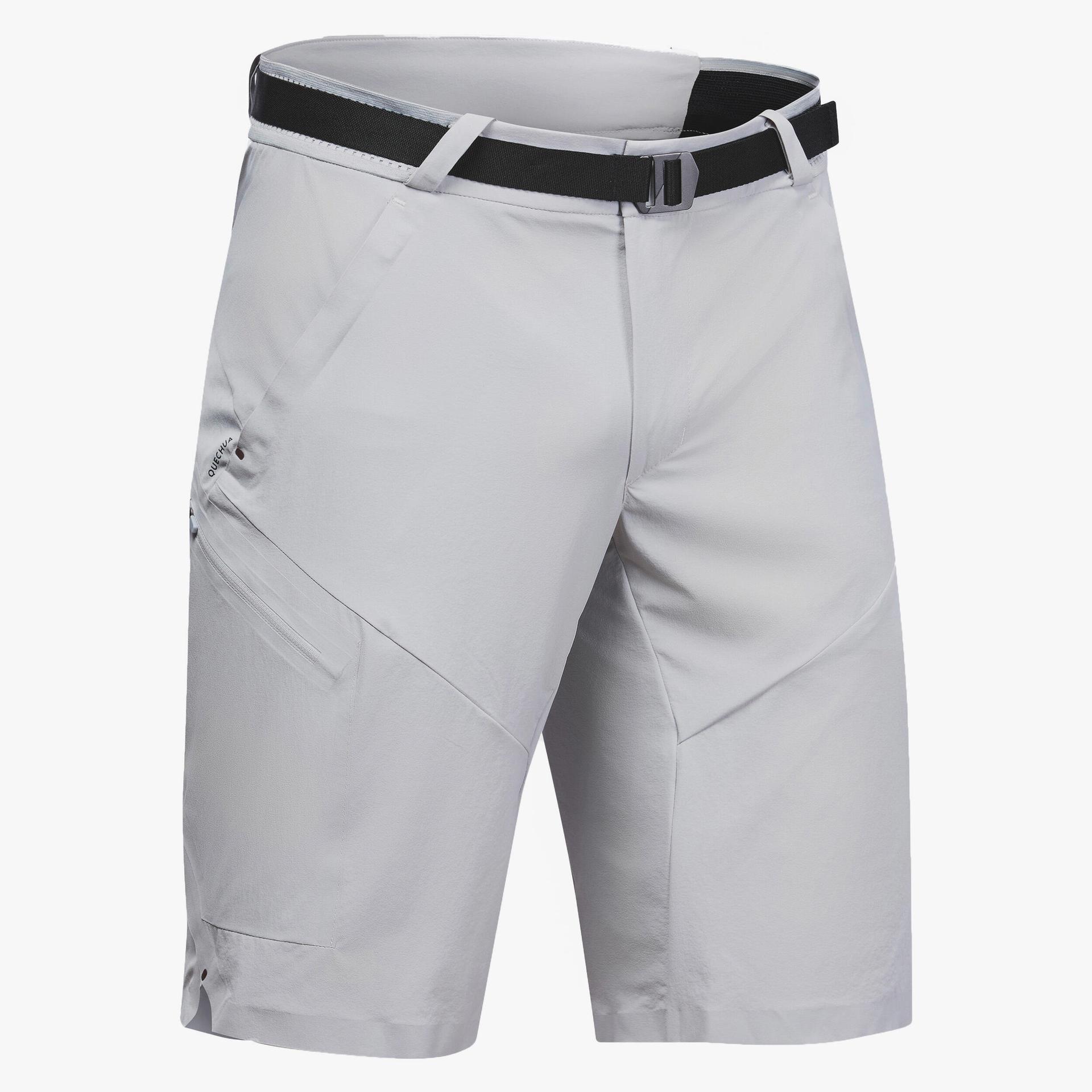 men dry fit shorts with belt pale grey - mh100