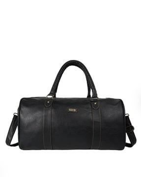 men duffel bag with metal accent