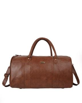 men duffel bag with metal accent