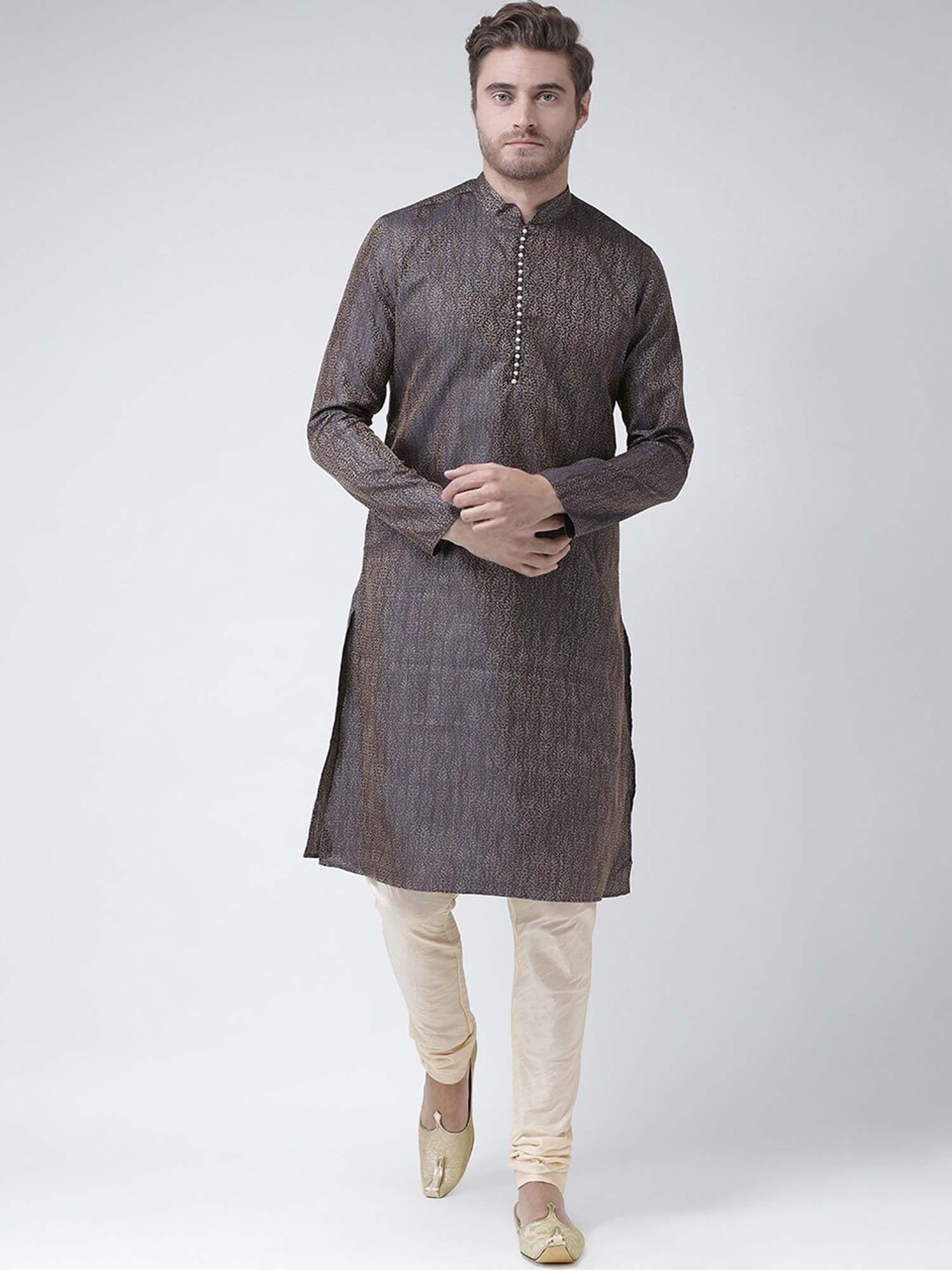 men dupion silk straight kurta