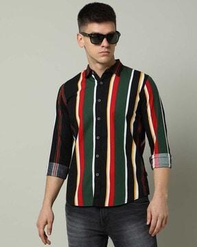 men eden striped regular fit shirt