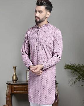 men embellished regular fit kurta