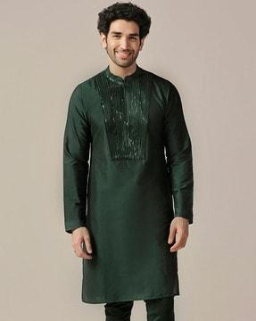 men embellished regular fit kurta