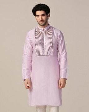 men embellished regular fit kurta