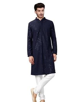 men embellished regular fit kurta